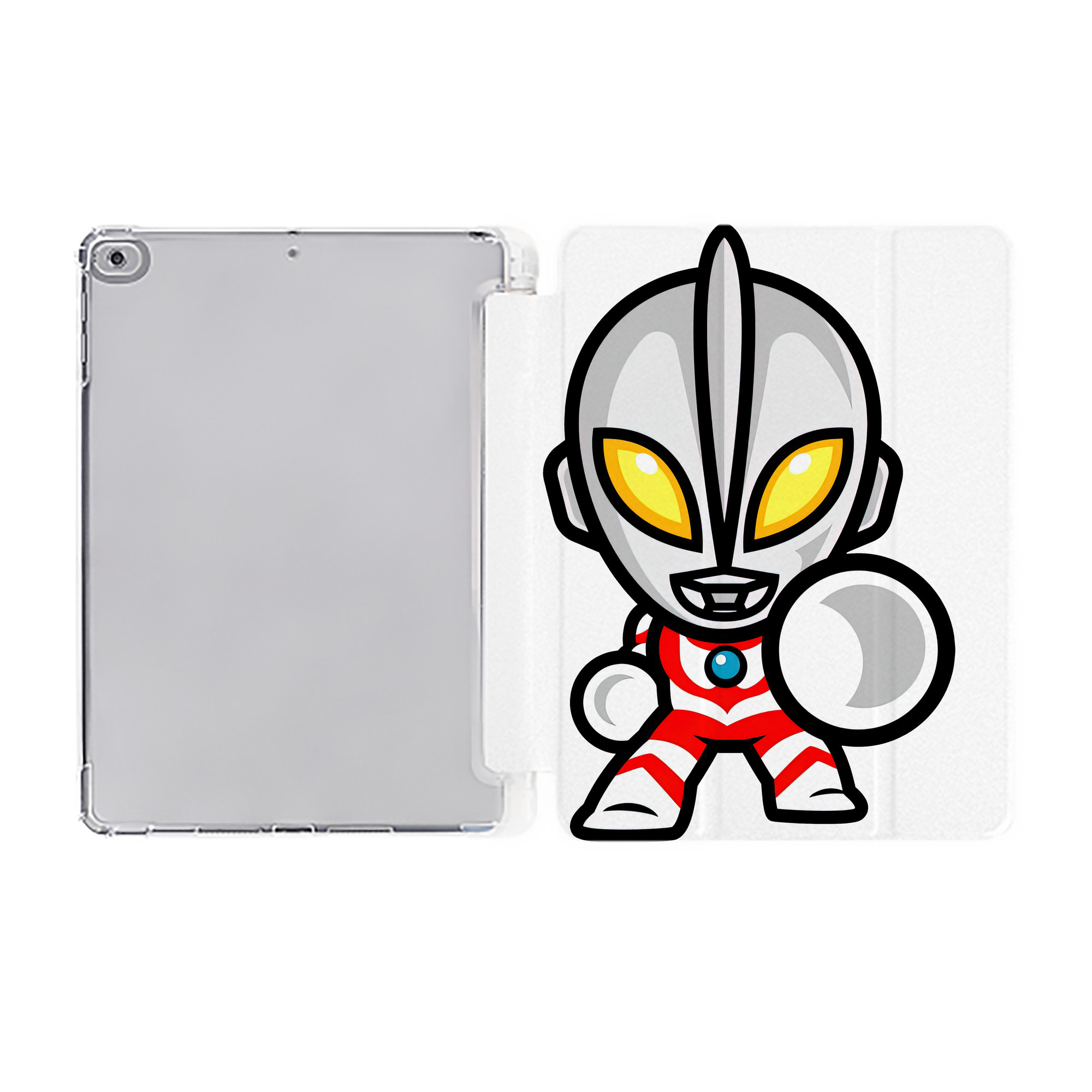 （画像用） ウルトラマン Ultraman IPad ケース ペン収納付き 三つ折りスタンド PUレザー×シリコン 対応機種9.5/10.5/10.9インチ